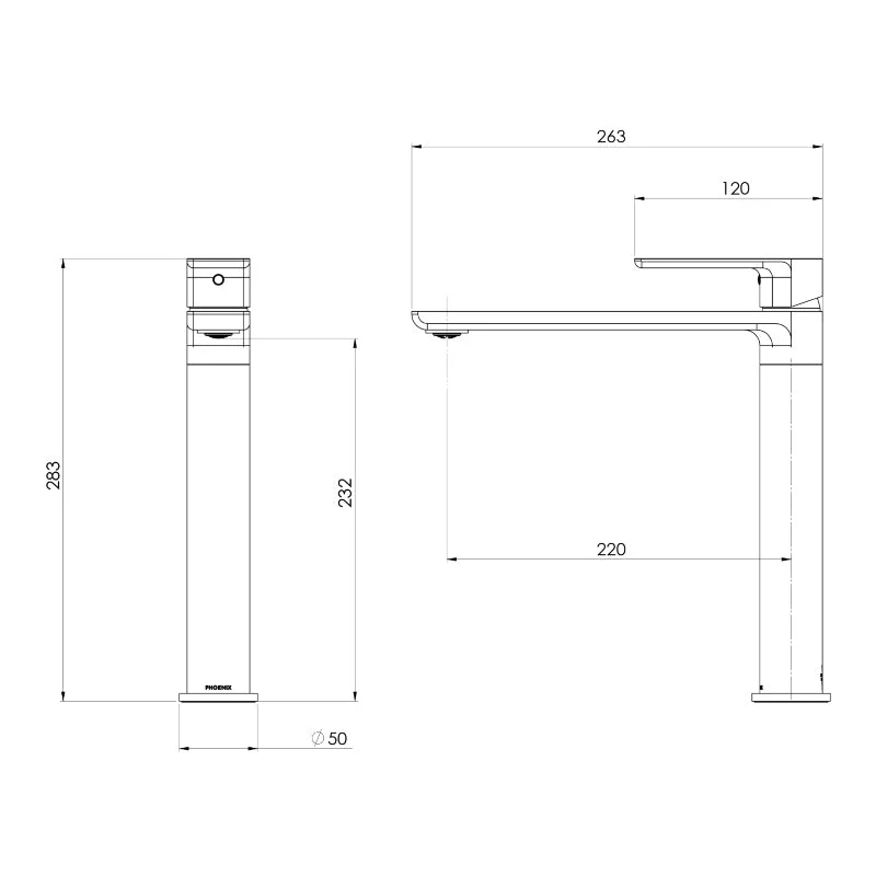 Phoenix Gloss MKII Sink Mixer - Black Matte - Image 2