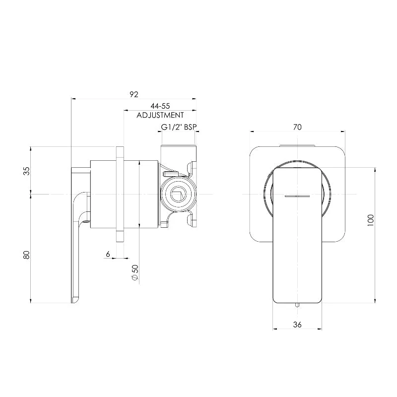 Phoenix Gloss MKII SwitchMix Shower / Wall Mixer - Chrome - Image 2