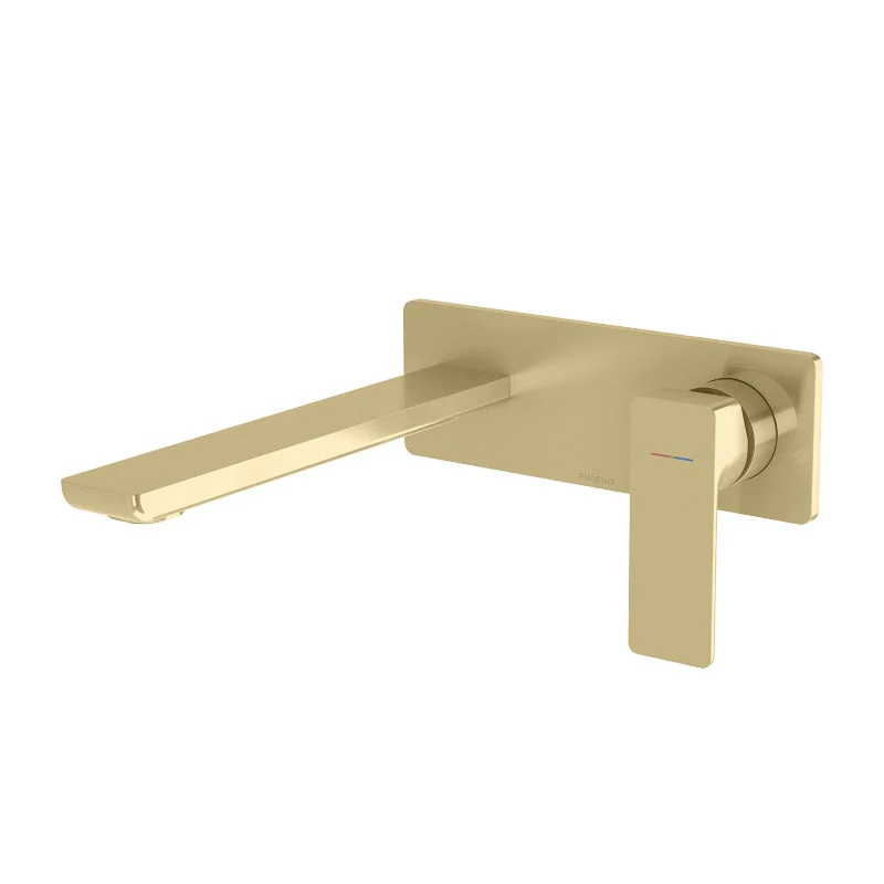 Phoenix Gloss MKII SwitchMix Wall Basin / Bath Mixer Set 200mm - Brushed Gold