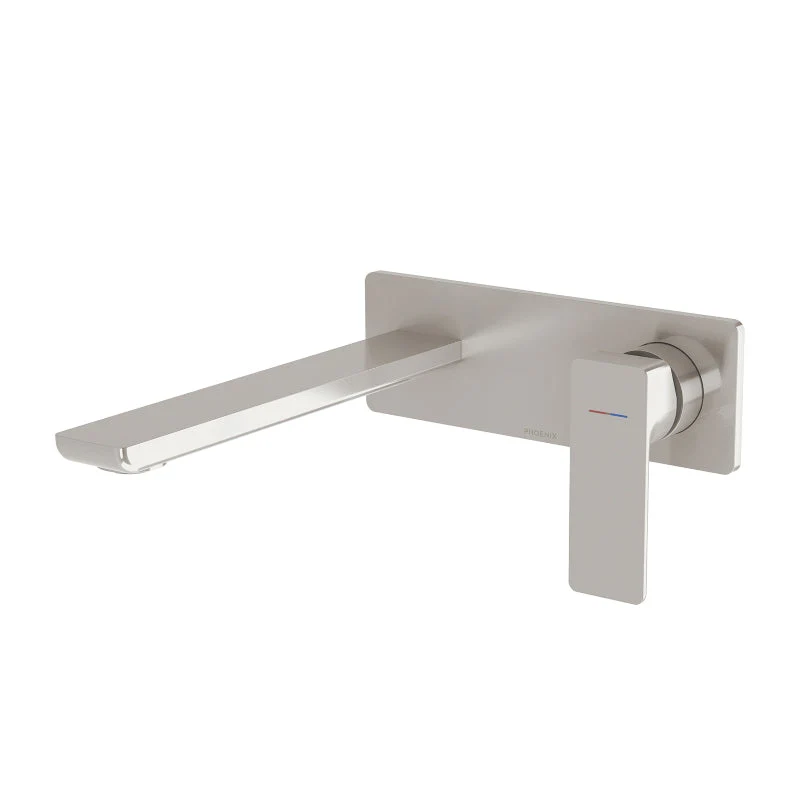 Phoenix Gloss MKII SwitchMix Wall Basin / Bath Mixer Set 200mm - Brushed Nickel