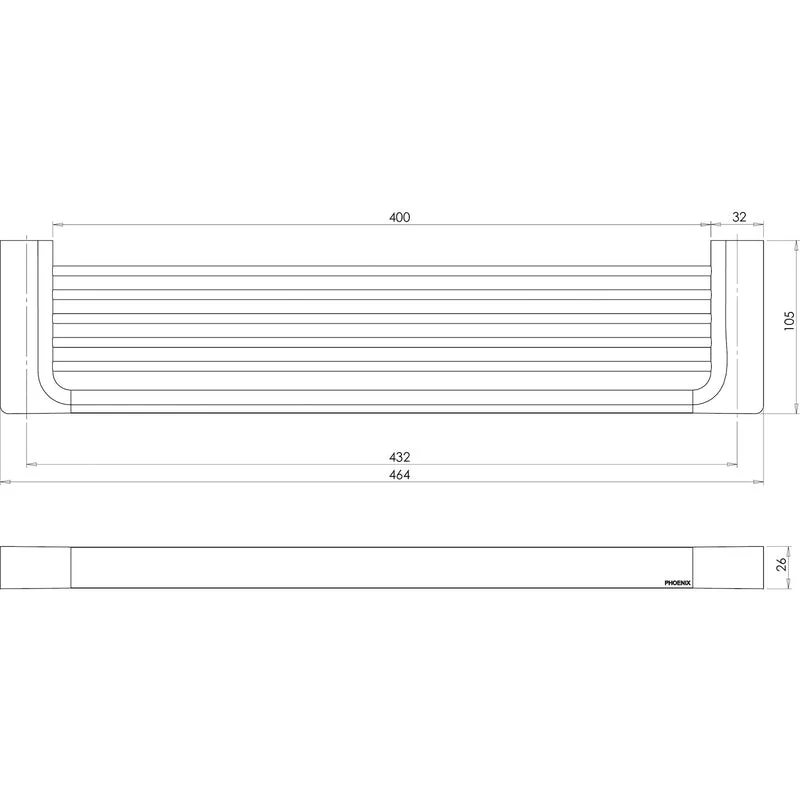 Phoenix Gloss Shower Shelf - Brushed Gold - Image 2