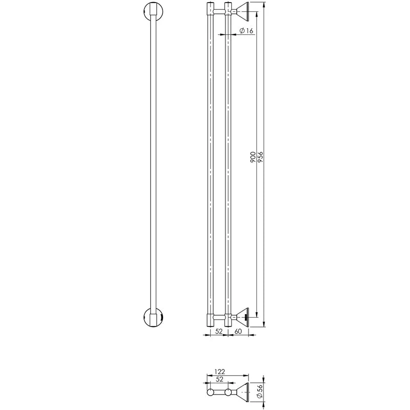 Phoenix Ivy Double Towel Rail 900mm - Chrome - Image 2