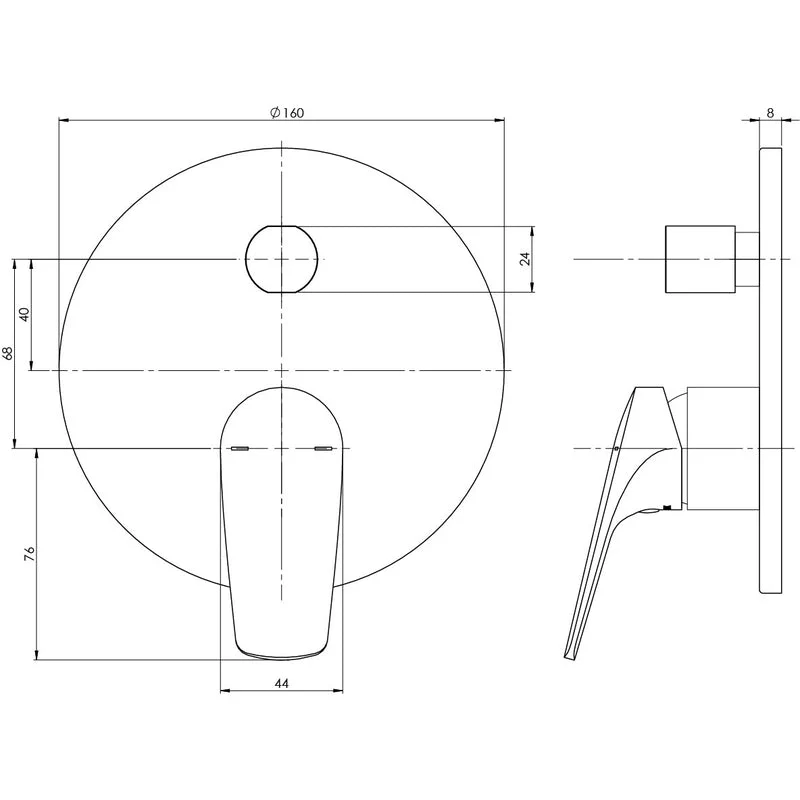 Phoenix Ivy MKII Shower / Bath Diverter Mixer Trim Kit - Black Matte - Image 2