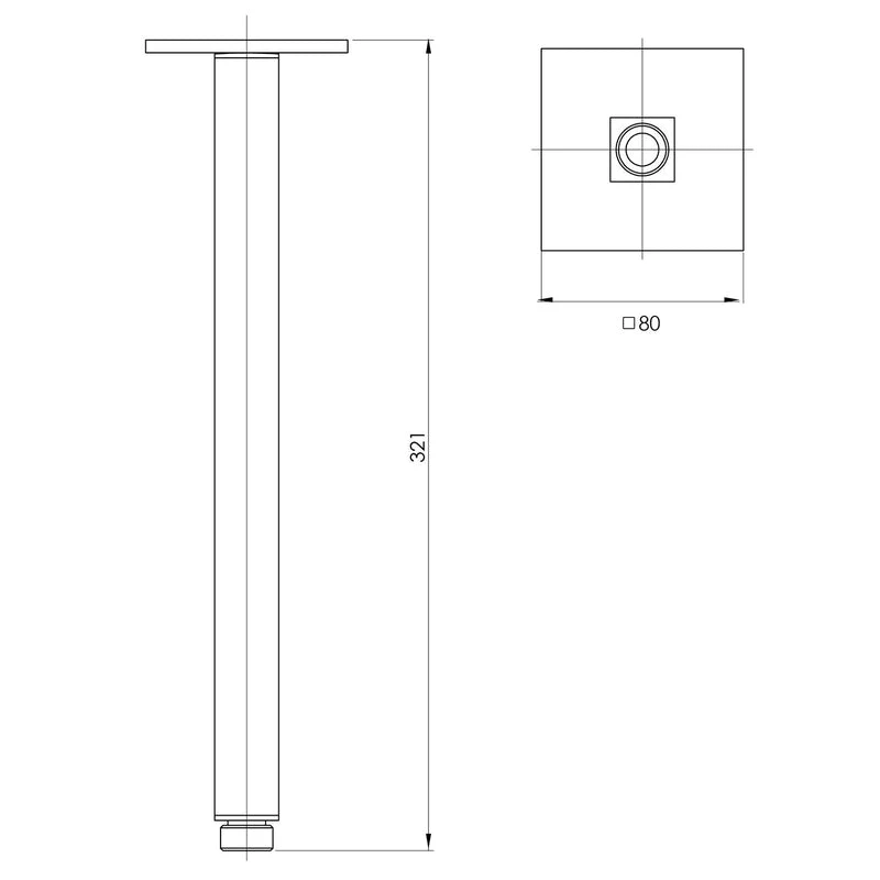 Phoenix Lexi Ceiling Arm 300mm - Brushed Nickel - Image 2