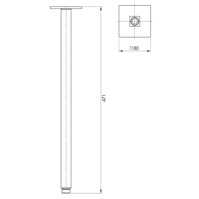 Phoenix Lexi Ceiling Arm 450mm - Brushed Nickel - Image 2