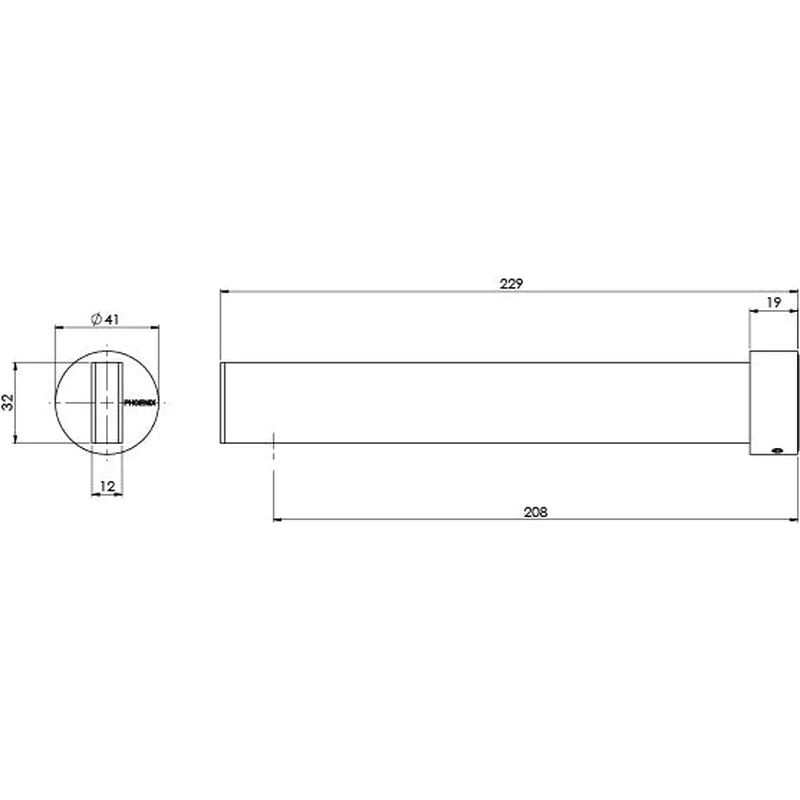 Phoenix Lexi MKII Bath Outlet 200mm - Brushed Nickel - Image 2