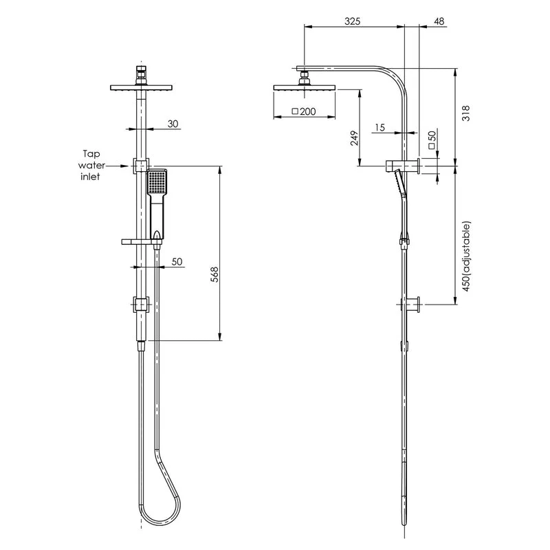 Phoenix Lexi Twin Shower - Black Matte - Image 2