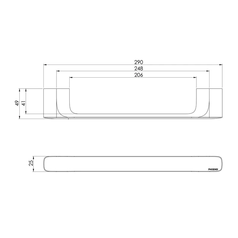 Phoenix Nuage Hand Towel Rail - Brushed Carbon - Image 2