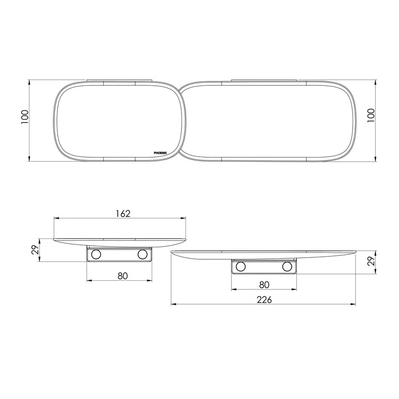 Phoenix Nuage Shower Shelves - White Matte - Image 2