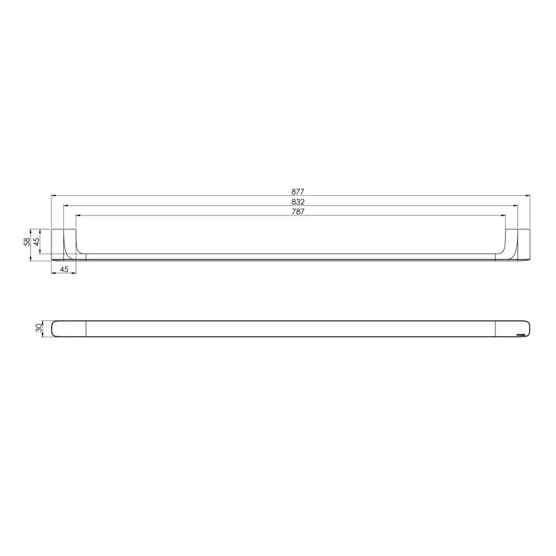 Phoenix Nuage Single Towel Rail 800mm - Brushed Carbon - Image 2