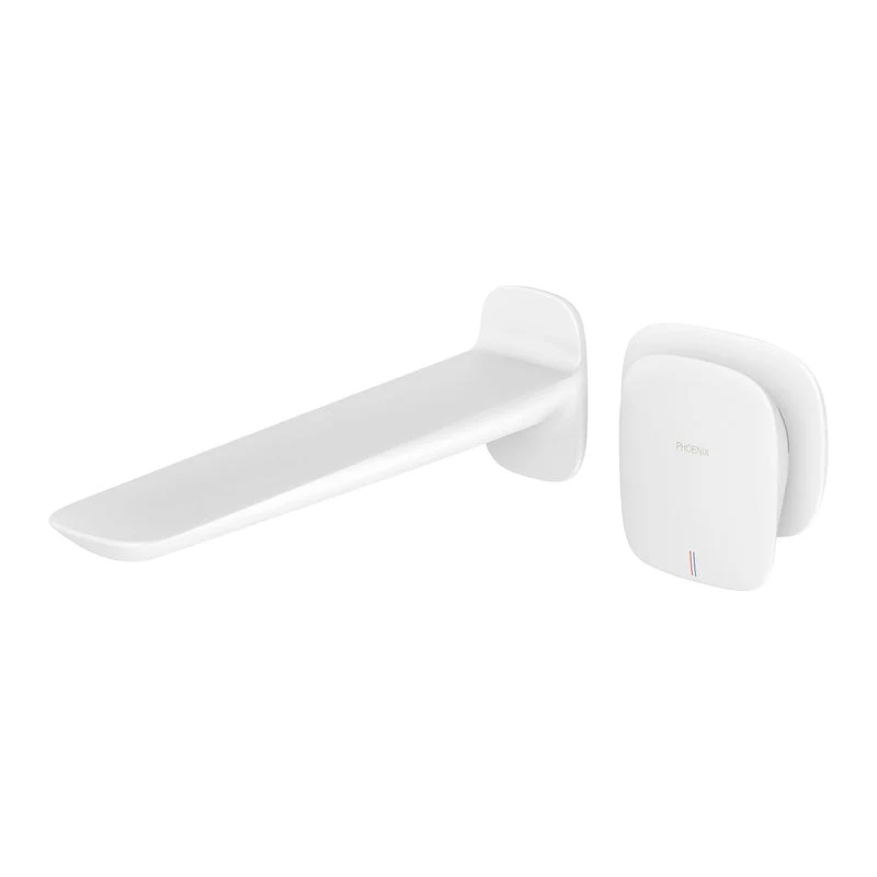 Phoenix Nuage Wall Basin/Bath Mixer Set 200mm - White Matte
