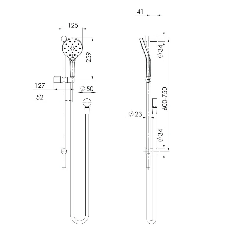 Phoenix Ormond Rail Shower - Chrome - Image 2