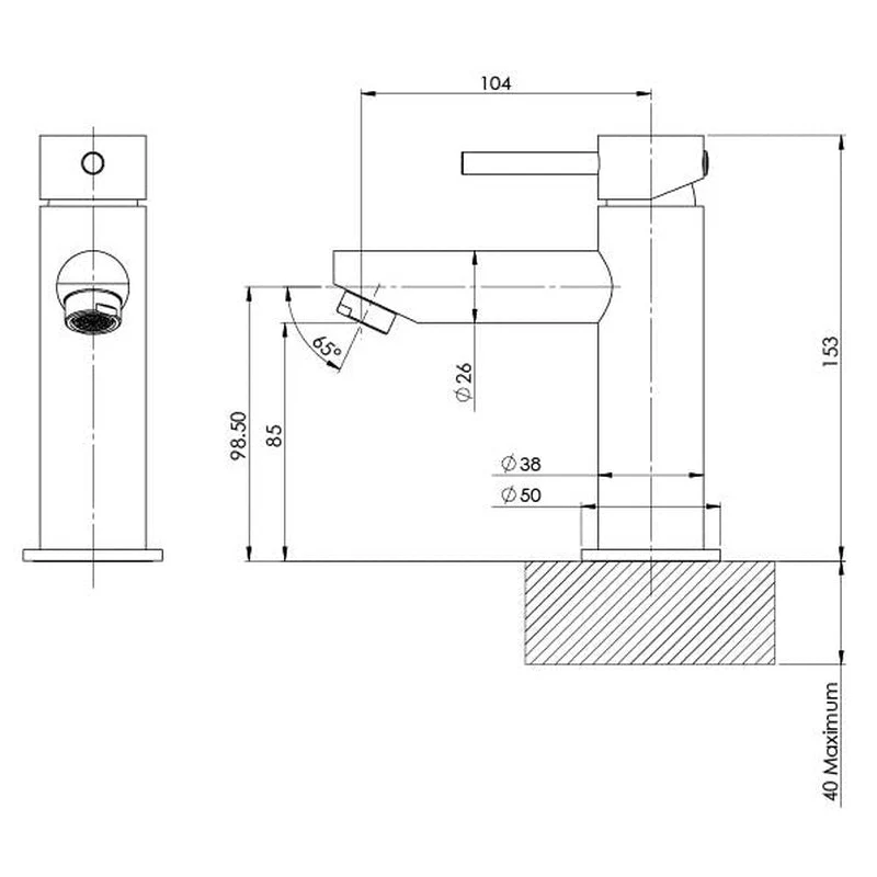 Phoenix Pina Basin Mixer Tap - Chrome - Image 2