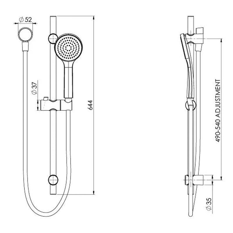 Phoenix Pina Rail Shower - Brushed Nickel - Image 2