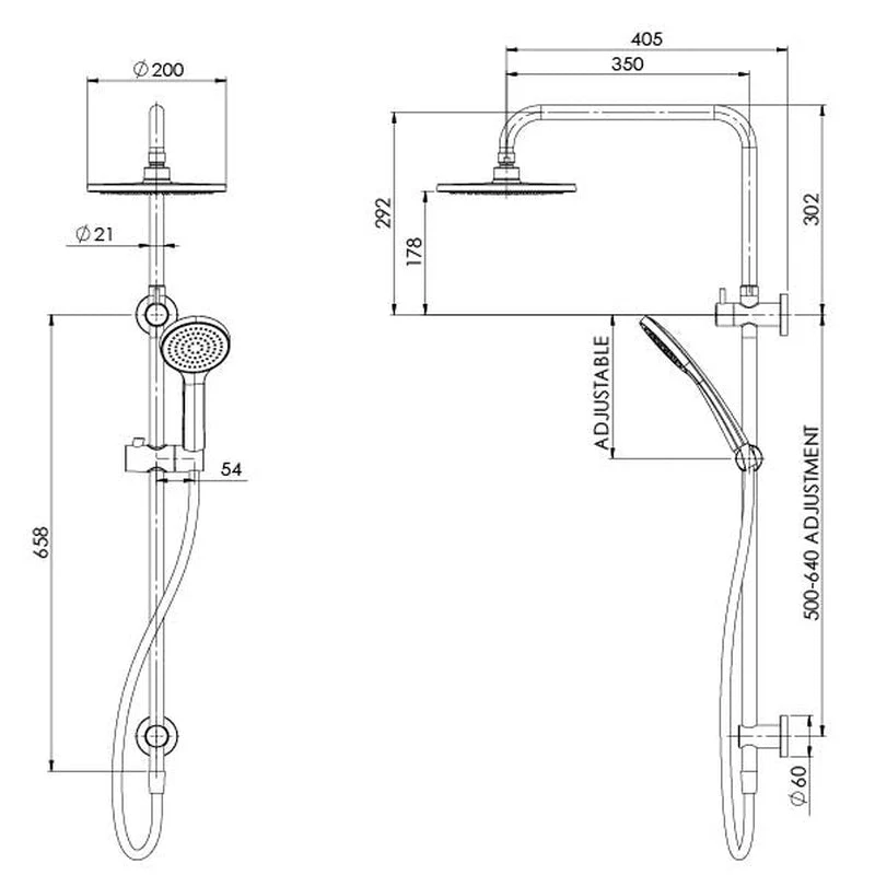 Phoenix Pina Twin Shower - Brushed Nickel - Image 2