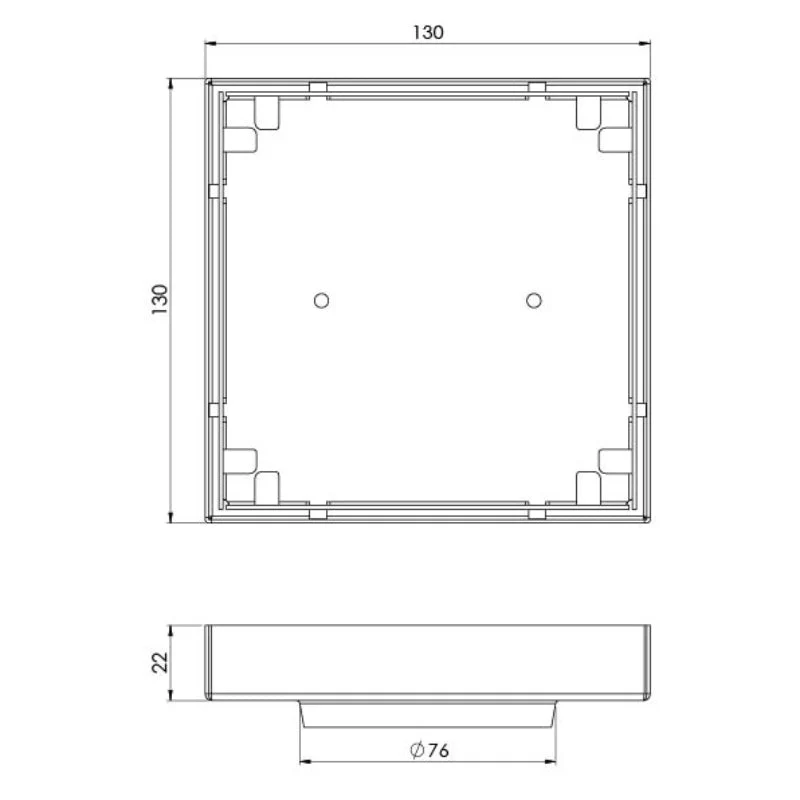 Phoenix Point Drain Tile Insert 130mm Outlet 76mm - Black Matte - Image 2