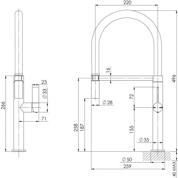 Phoenix Prize Flexible Coil Kitchen Sink Mixer Tap - Brushed Nickel - Image 2