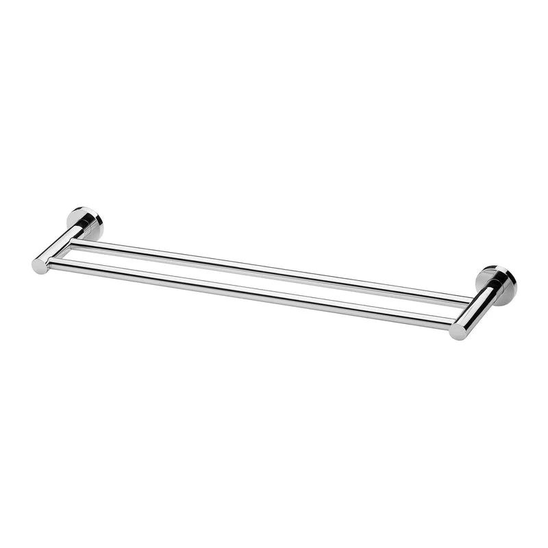 Phoenix Radii Double Towel Rail 600mm Round Plate - Chrome