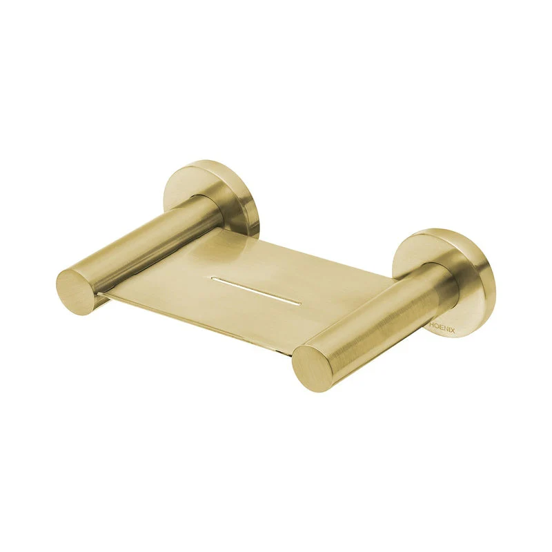 Phoenix Radii Soap Dish Round Plate - Brushed Gold