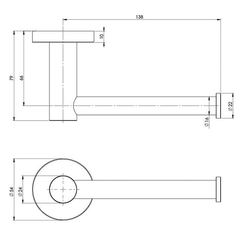 Phoenix Radii Toilet Roll Holder Round Plate - Chrome - Image 2