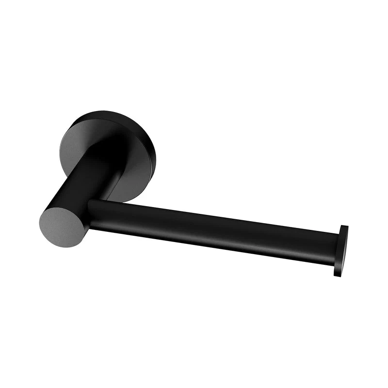 Phoenix Radii Toilet Roll Holder Round Plate - Black Matte