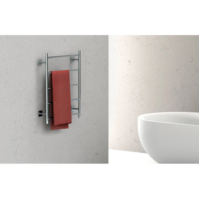 Phoenix Radii Towel Ladder 550 x 740mm Square Plate - Brushed Nickel - Image 3