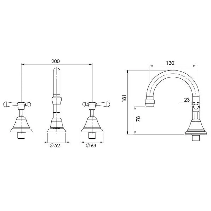 Phoenix Rhapsody Lever Basin Set - Chrome - Image 2