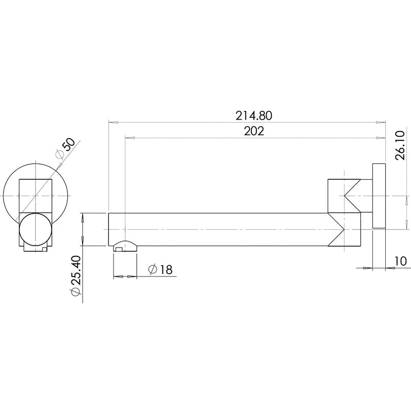 Phoenix Swivel Bath Outlet Round 200mm - Chrome - Image 2
