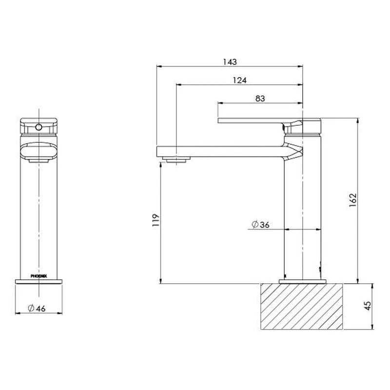 Phoenix Teel Basin Mixer - Black Matte - Image 2