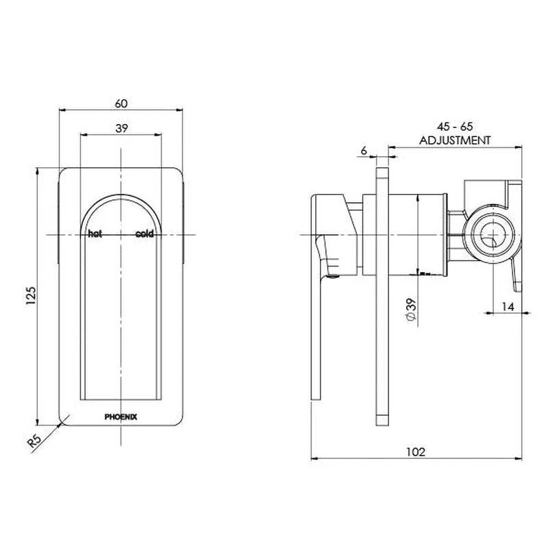 Phoenix Teel Shower / Wall Mixer - Brushed Nickel - Image 2