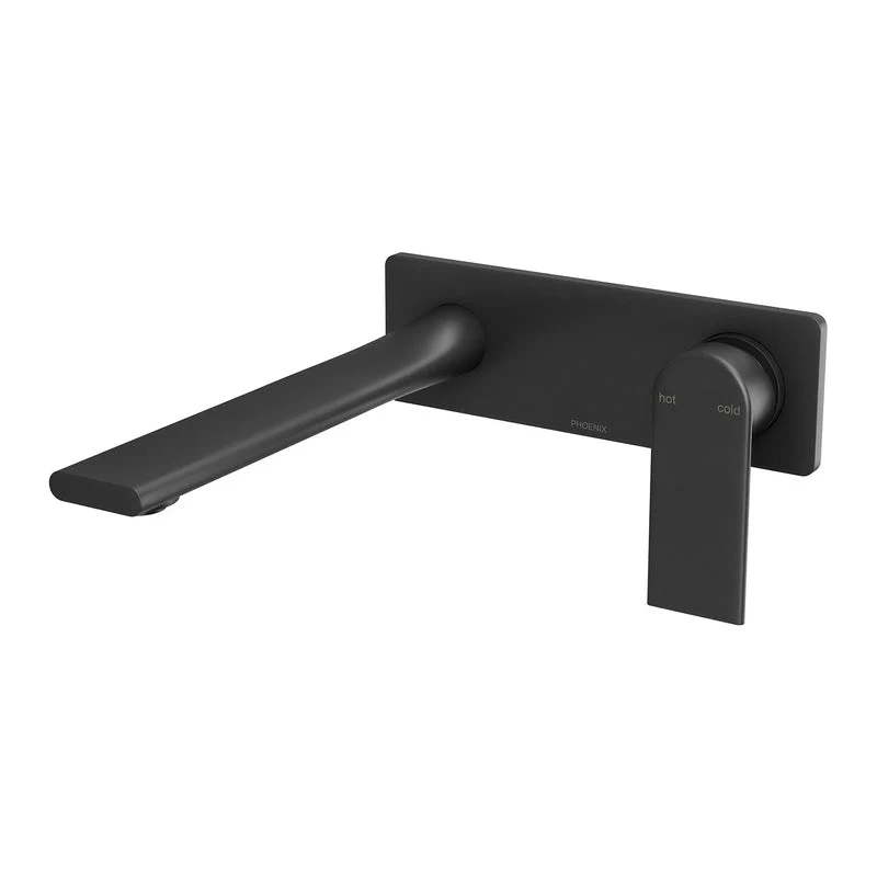 Phoenix Teel Wall Basin / Bath Mixer Set 200mm - Black Matte