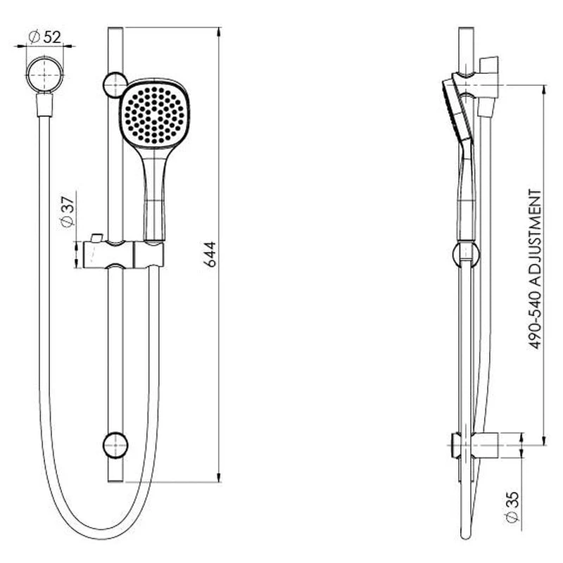 Phoenix Teva Rail Shower - Brushed Nickel - Image 2