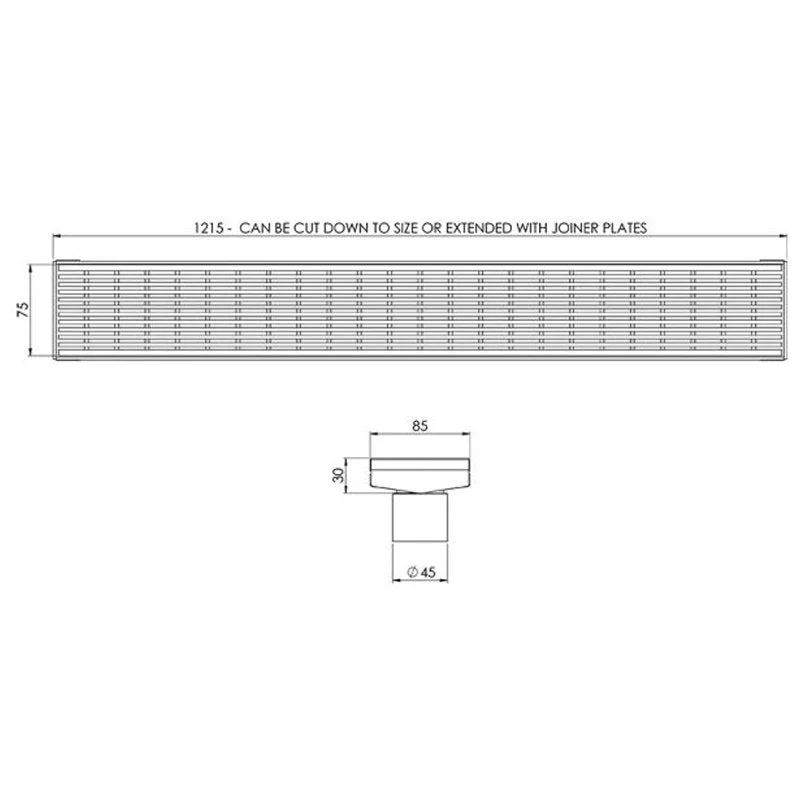 Phoenix Adjustable Heel Guard Drain 75mm - Stainless Steel - Image 6