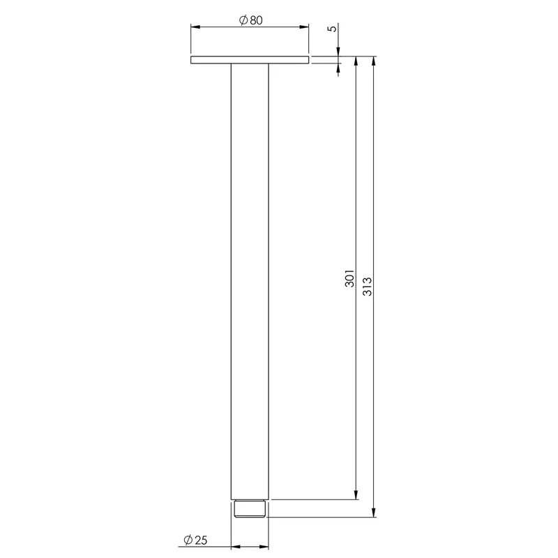 Phoenix Vivid Ceiling Arm 300mm - Black Matte - Image 2