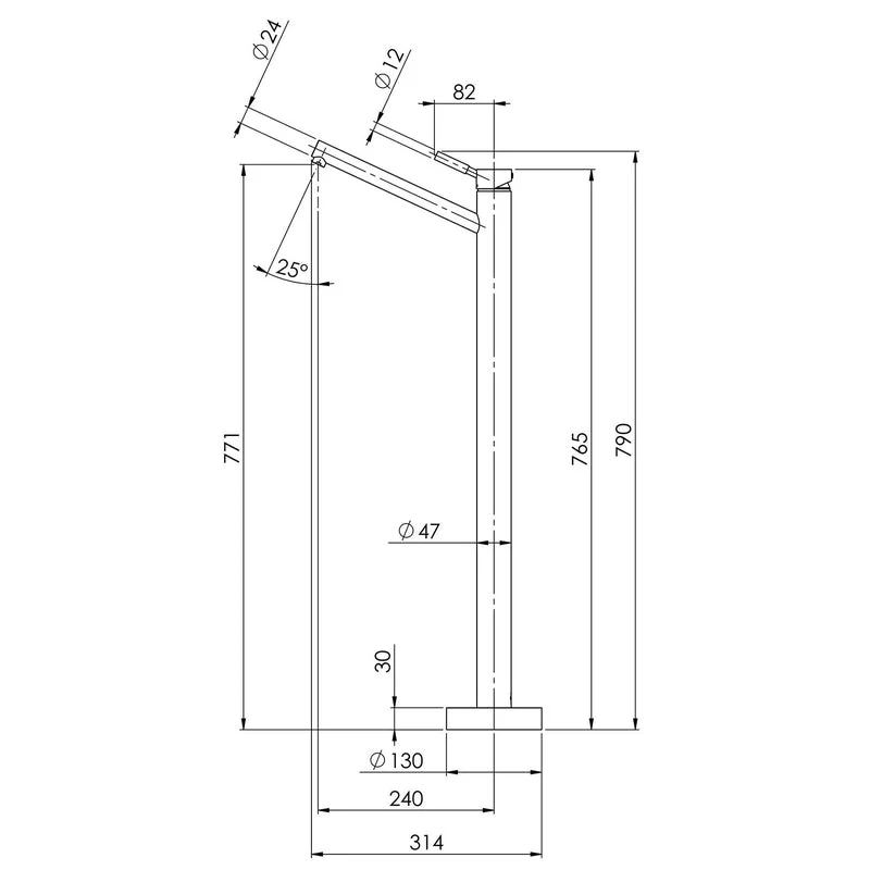 Phoenix Vivid Floor Mounted Bath Mixer - Chrome - Image 2
