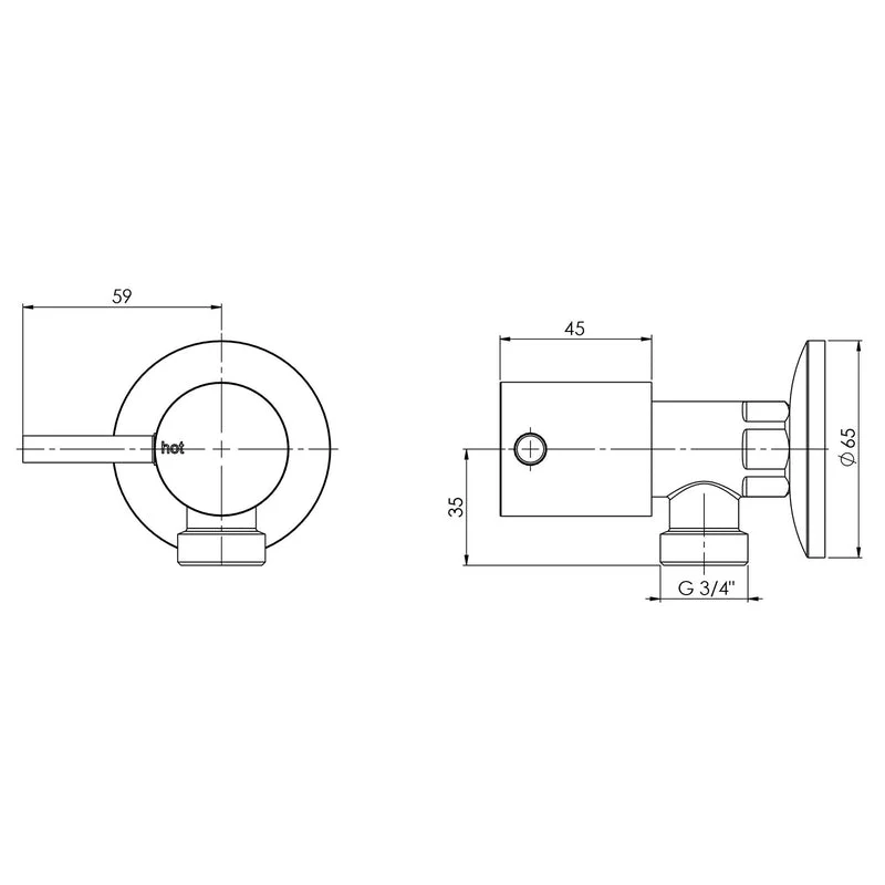 Phoenix Vivid Pin Lever Washing Machine Stops - Chrome - Image 2