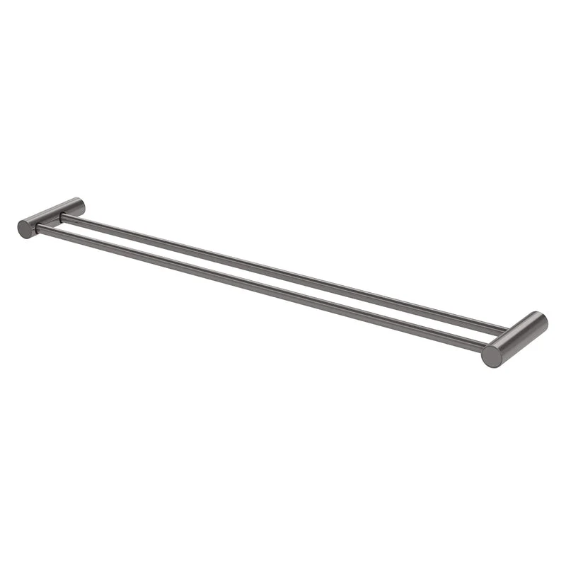 Phoenix Vivid Slimline Double Towel Rail 800mm - Brushed Carbon