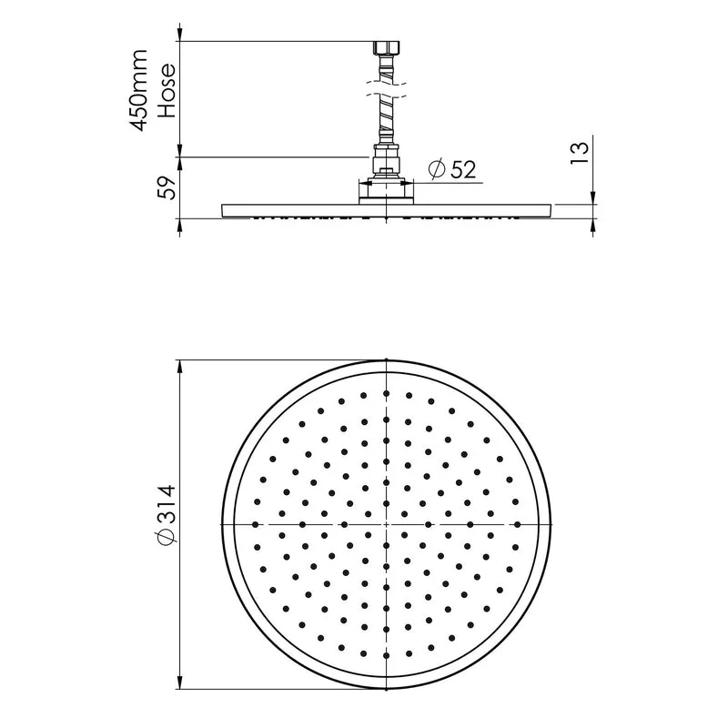 Phoenix Vivid Slimline Flush Mount Ceiling Shower 300mm Round - Chrome - Image 2