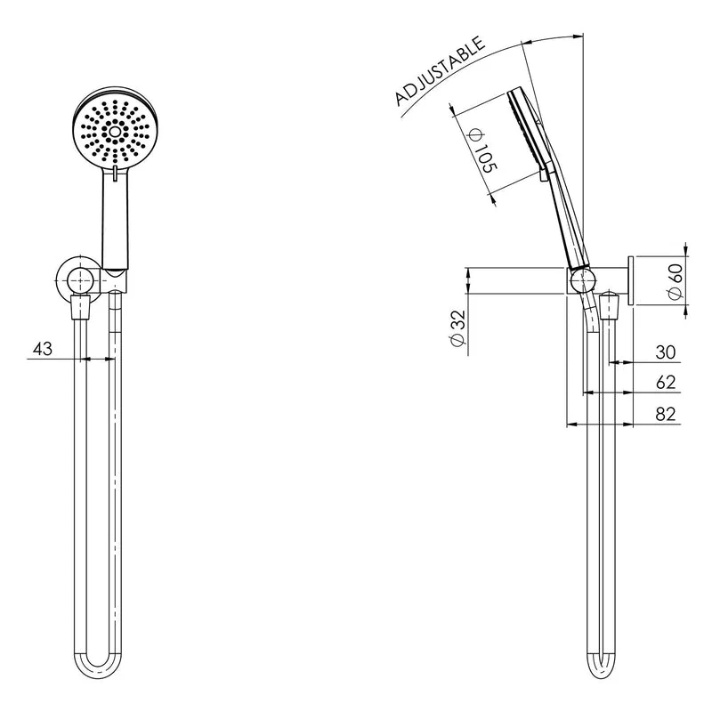 Phoenix Vivid Slimline Hand Shower - Black Matte - Image 2