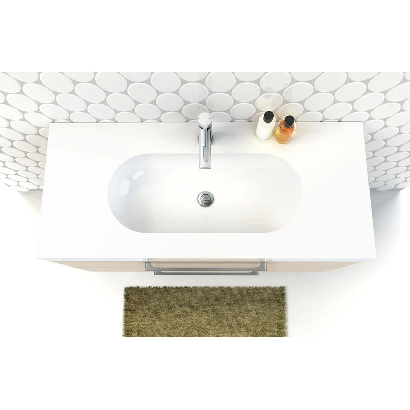 Phoenix Vivid Slimline Oval Basin Mixer - Brushed Nickel - Image 4