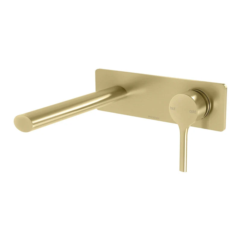Phoenix Vivid Slimline Oval Wall Bath Mixer Set 175mm - Brushed Gold