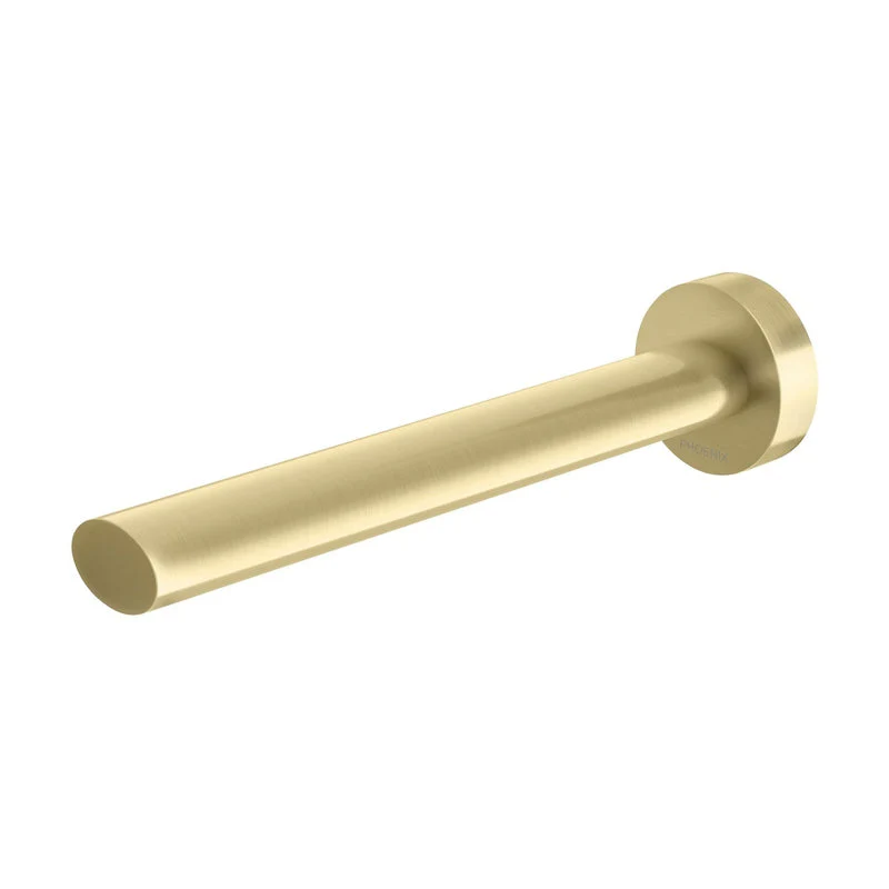 Phoenix Vivid Slimline Oval Wall Bath Outlet 180mm - Brushed Gold