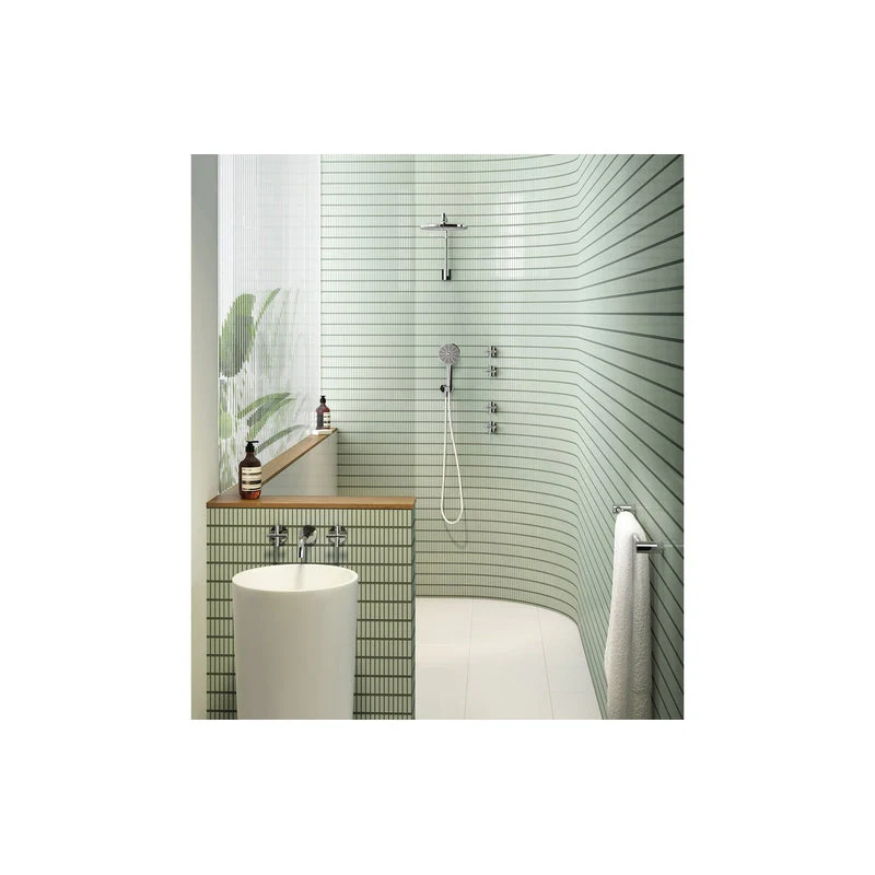 Phoenix Vivid Slimline Plus Wall Basin / Bath Outlet 180mm - Brushed Carbon - Image 4