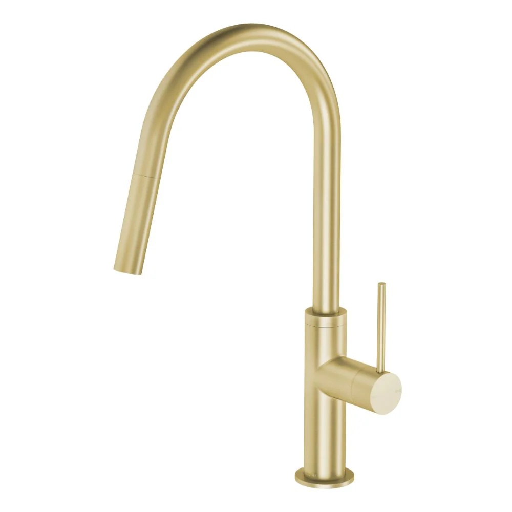 Phoenix Vivid Slimline Pull Out Kitchen Sink Mixer Tap - Brushed Gold