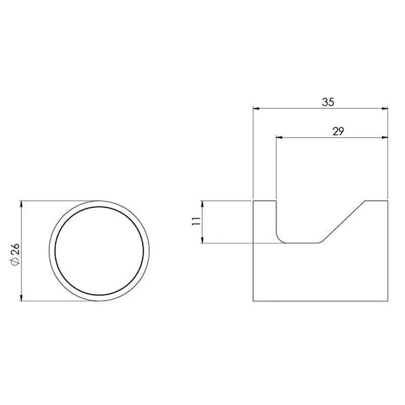 Phoenix Vivid Slimline Robe Hook - Brushed Nickel - Image 2