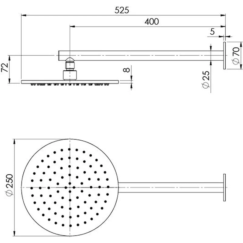 Phoenix Vivid Slimline SS 316 Shower Arm and Rose - Stainless Steel - Image 3