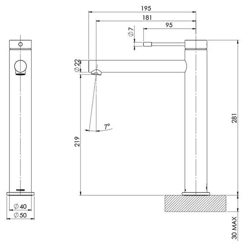 Phoenix Vivid Slimline SS 316 Vessel Mixer - Stainless Steel - Image 2