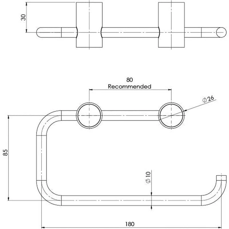 Phoenix Vivid Slimline Toilet Roll Holder - Brushed Carbon - Image 2
