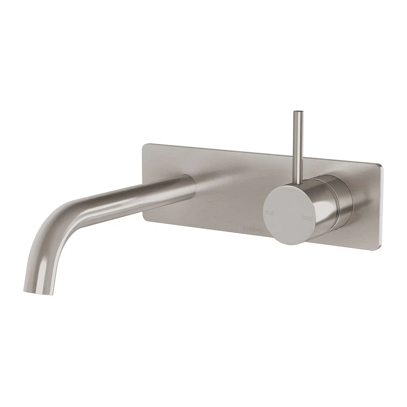 Phoenix Vivid Slimline Up Basin / Bath Wall Mixer Set - Brushed Nickel