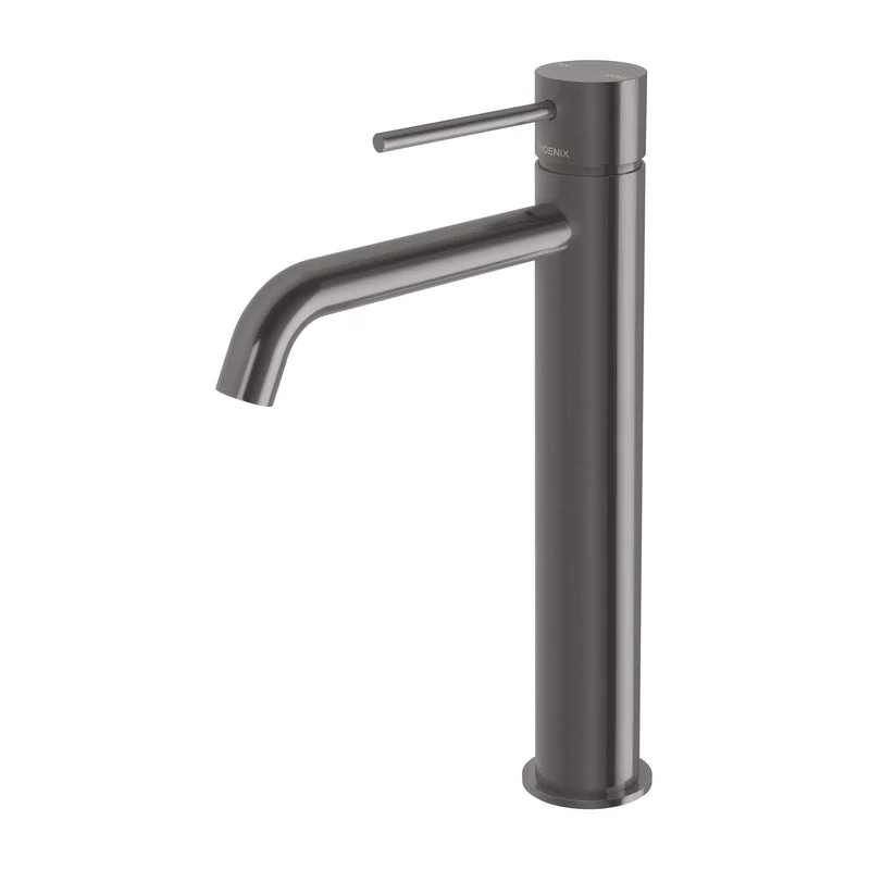 Phoenix Vivid Slimline Vessel Mixer Curved Outlet - Brushed Carbon